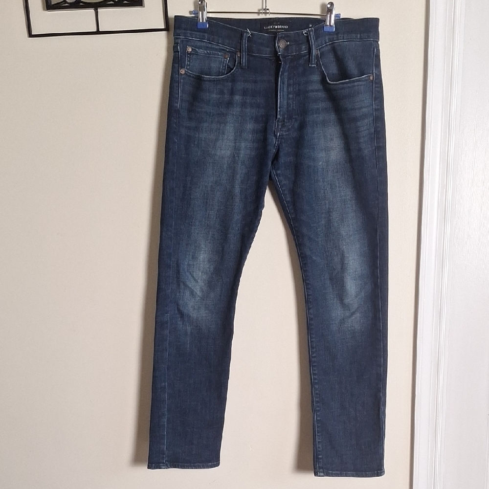 Lucky Brand 121 Slim Jeans Men's 31x30 Dark Wash Stretch Denim - Picture 2 of 9